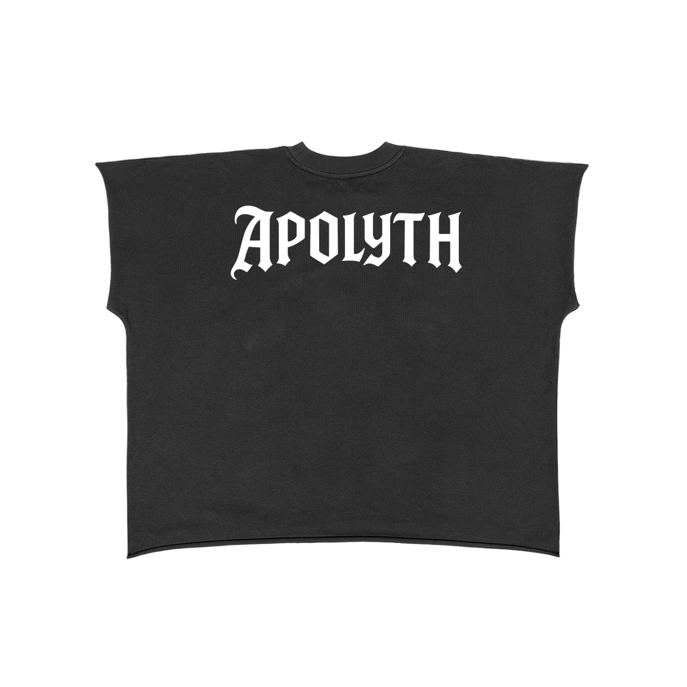 Saints Half-Sleeve Black Tunic - back view - Apolyth dark aesthetic clothing