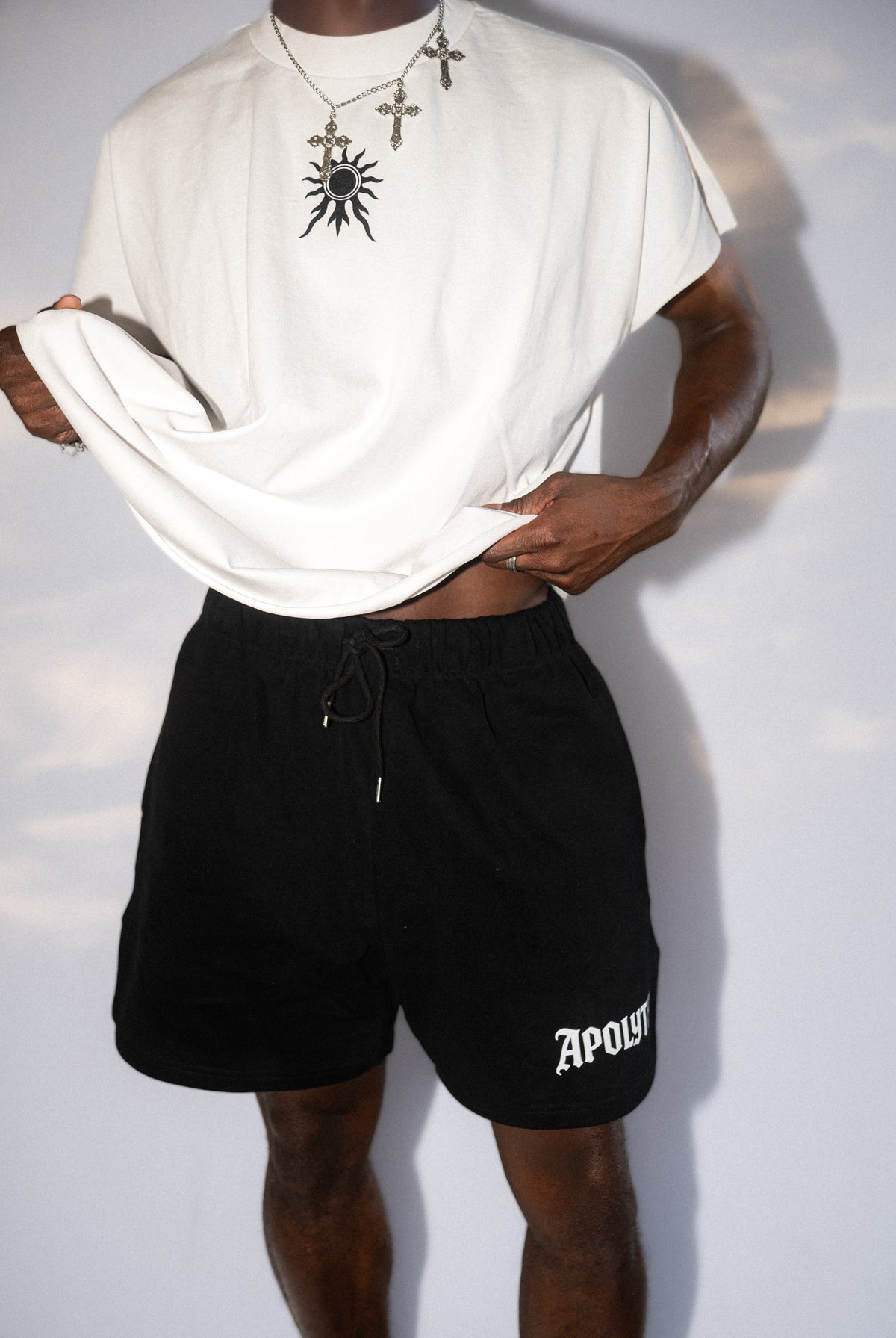 Apolyth Shorts - back view - Apolyth gothic athleisure