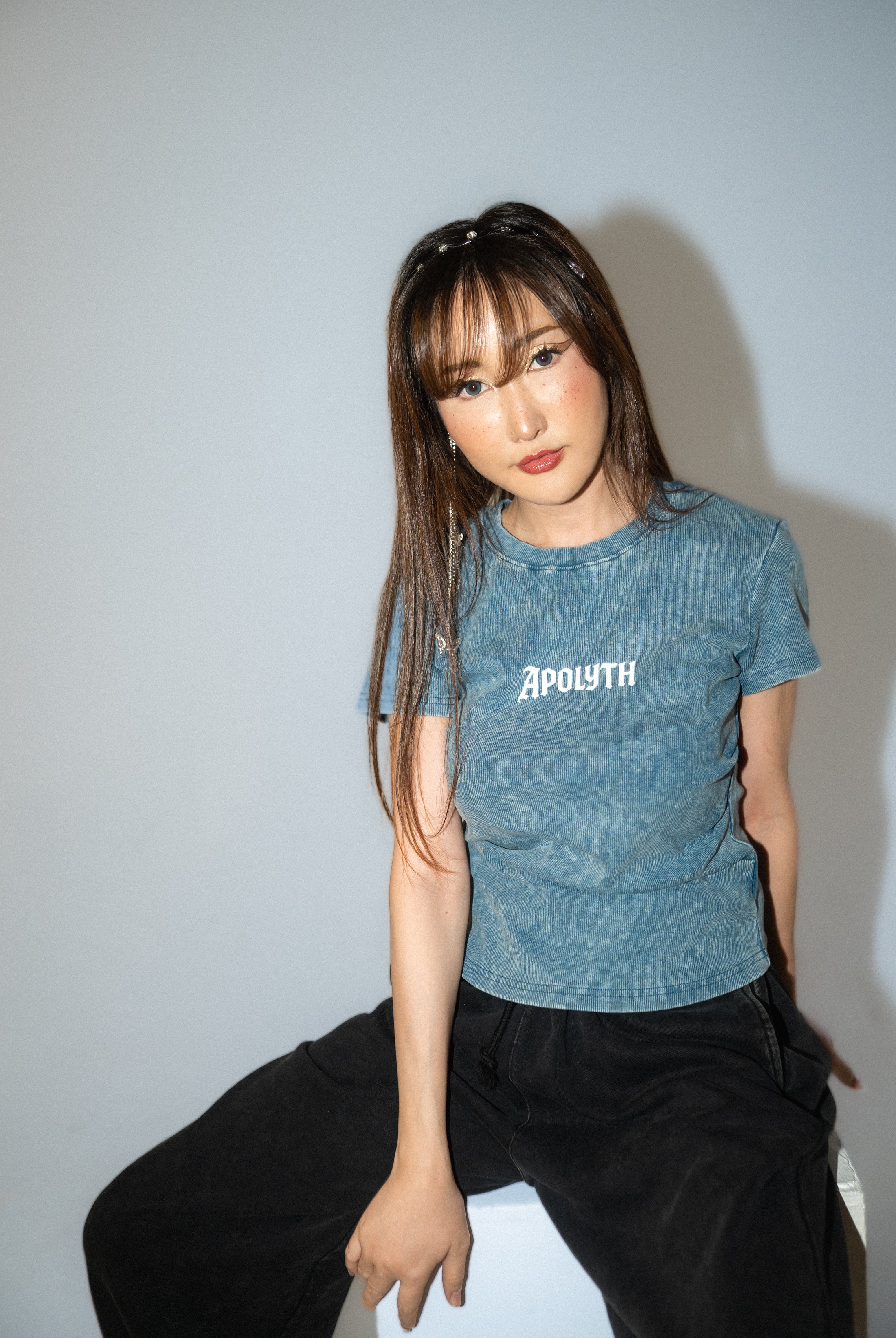 Angels Bodycon Tee - front view - Apolyth gothic streetwear