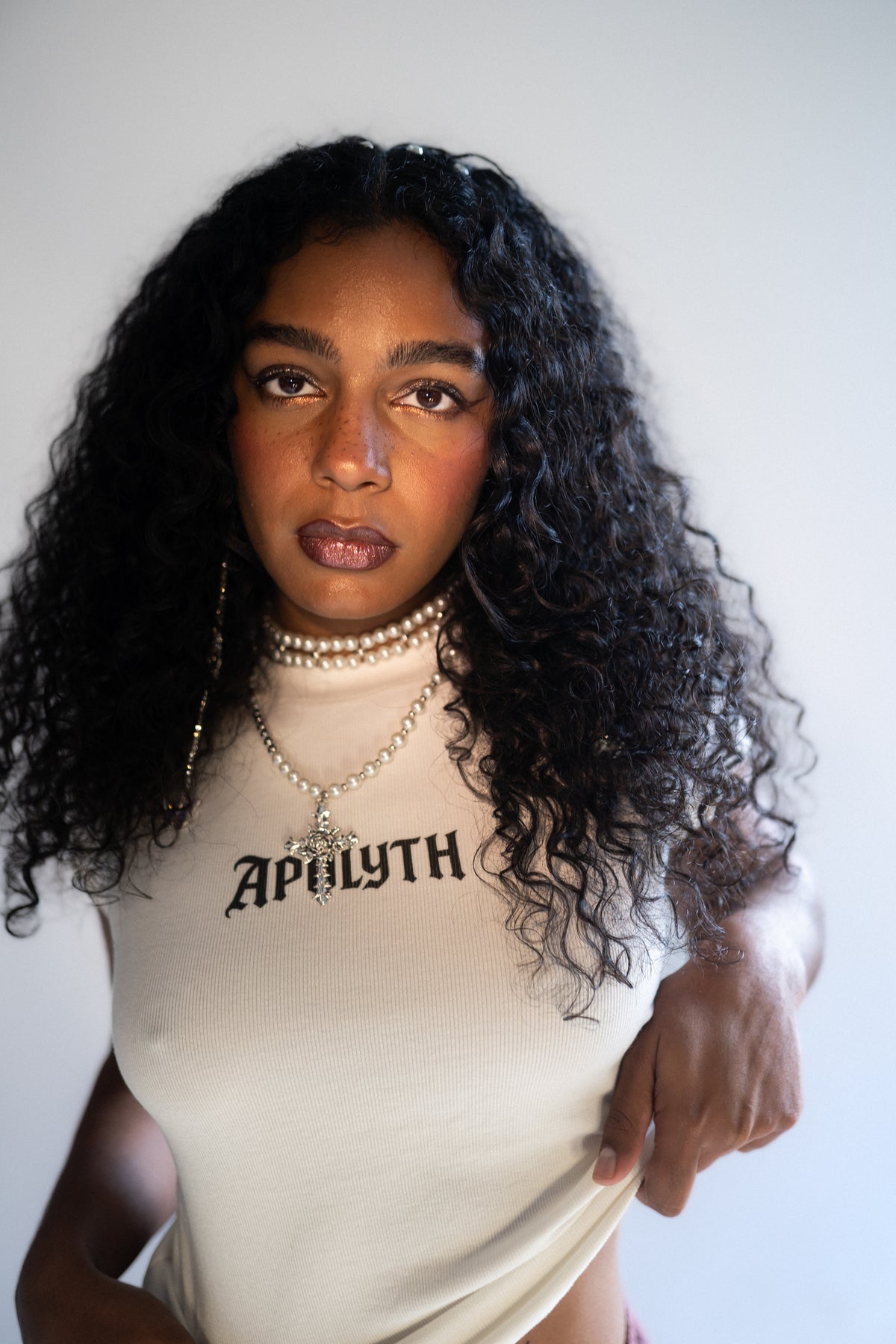 Angels Bodycon White Tee - back view - Apolyth gothic streetwear