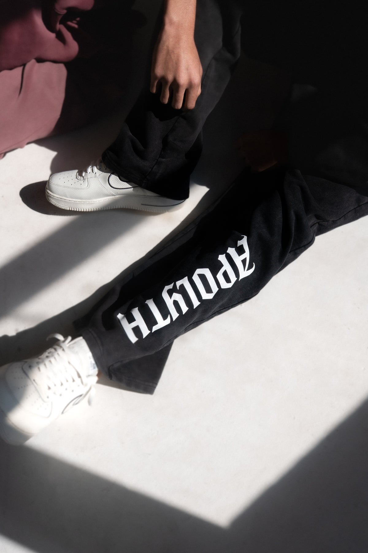 Apolyth Washed Jogger - flat lay - Apolyth gothic athleisure