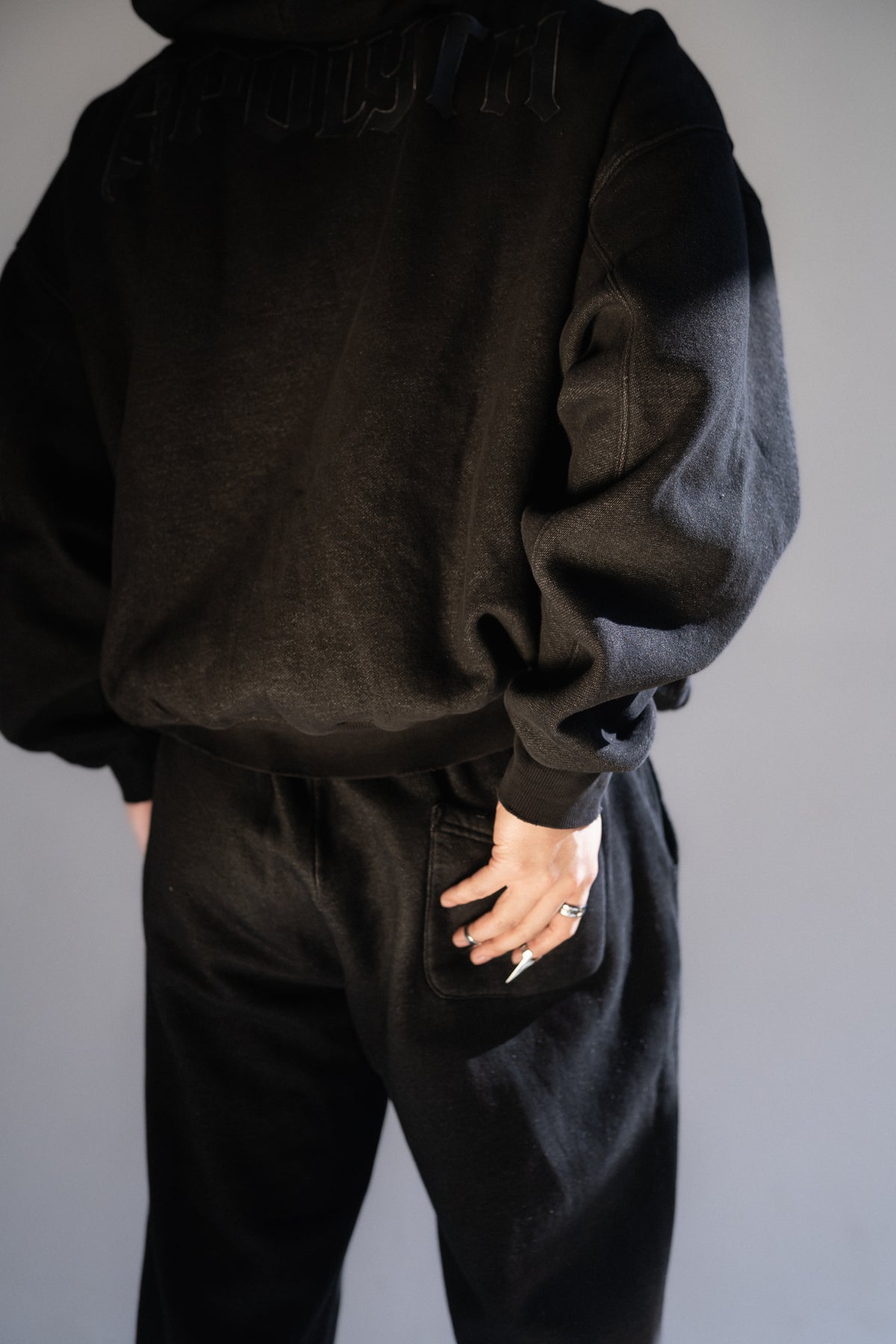 Apolyth Jogger - on model - Apolyth gothic athleisure