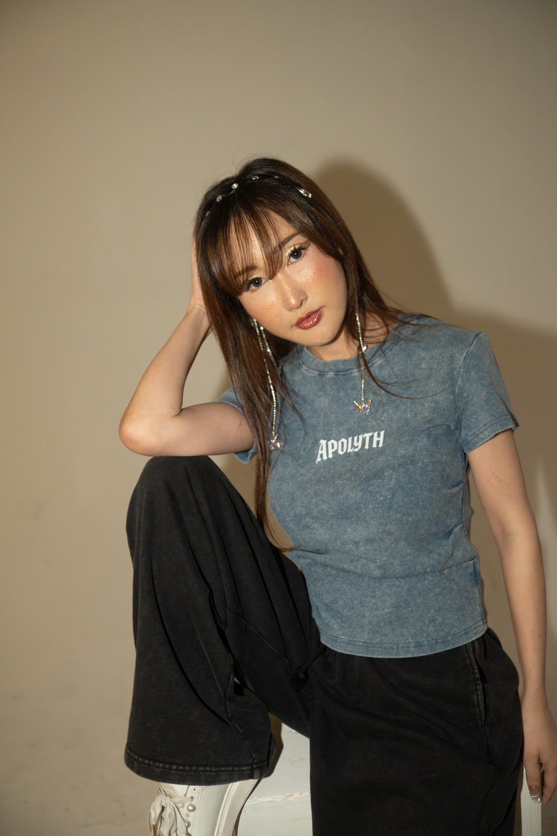 Angels Bodycon Tee - detail - Apolyth gothic streetwear