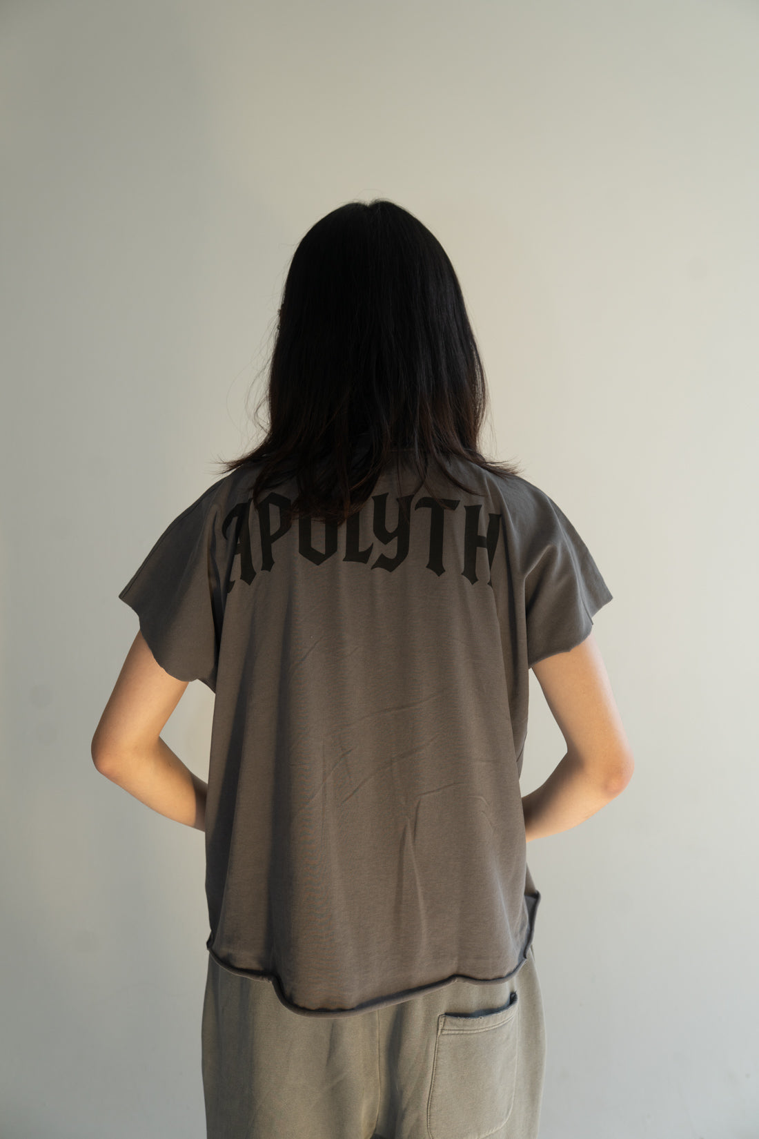 Saints Half-Sleeve Tunic - front view - Apolyth dark aesthetic clothing